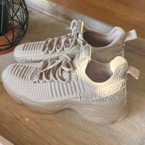 Steve Madden Taupe and Gold Women's Sneakers